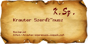 Krauter Szerénusz névjegykártya